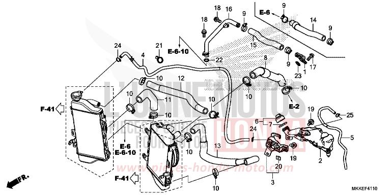 KUEHLERSCHLAUCH/WASSERROHR von Africa Twin DEGITAL SILVER METALLIC (NHA30D) von 2019
